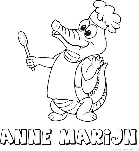 Anne marijn krokodil kleurplaat